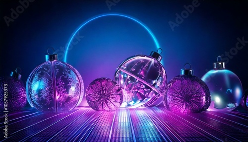 Synthwave Christmas Ornaments - generative ai, üretken yapay zeka, 