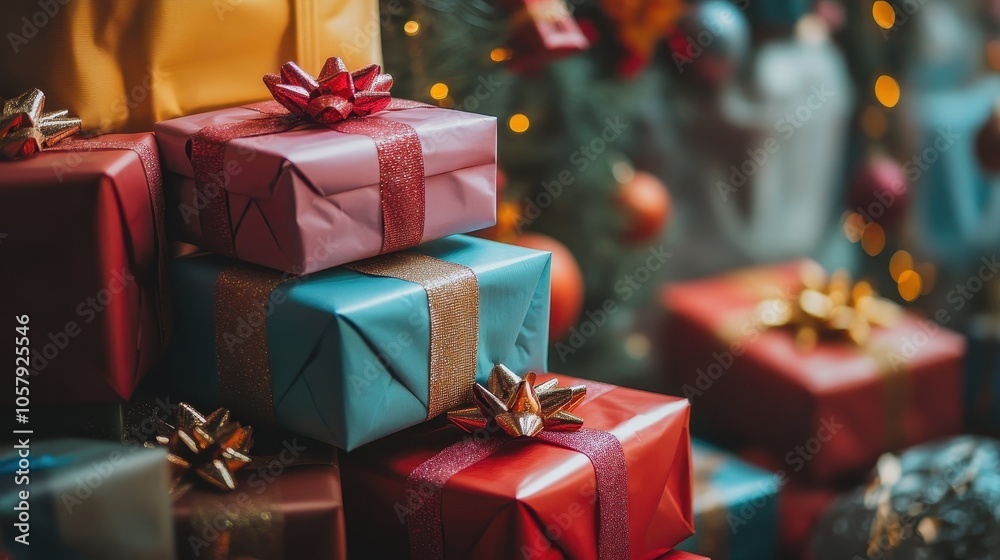 Cozy Christmas Gift Boxes Under the Tree Cozy Christmas Gift Boxes Under the Tree