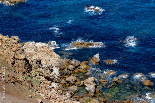 Coast of the mediterranean sea showing rocks