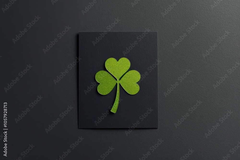 Minimalist St. Patrick's Day Card with Metallic Shamrock Design for Modern Celebrations Minimalist St. Patrick's Day Card with Metallic Shamrock Design for Modern Celebrations