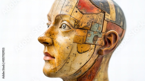 head of a person illustrating concept of phrenology photo