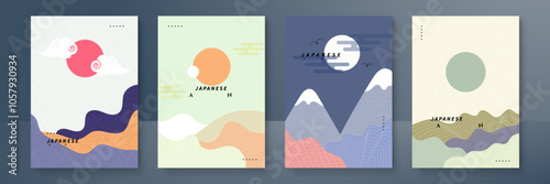 Elegant Japanese Themed Abstract Background Designs