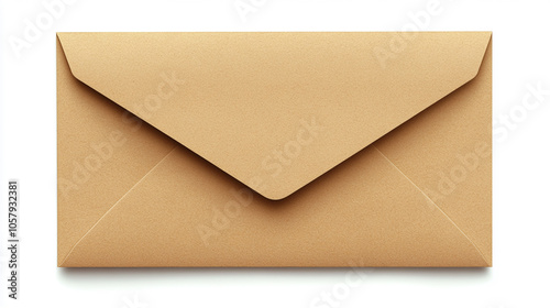 minimalist flat lay featuring a blank white card alongside a kraft brown paper envelope, symbolizing creativity and potential. Ideal for invitations, announcements, or personal messages in a clean aes