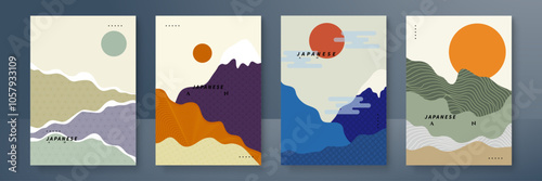 Japanese Inspired Abstract Landscape Art with Minimalist Style. Explore creative Japanese landscapes with abstract elements and minimalist design.