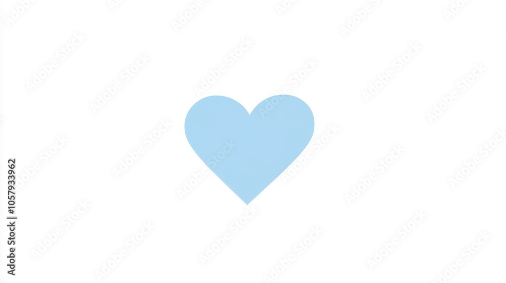 Simple Blue Heart on White Background Simple Blue Heart on White Background