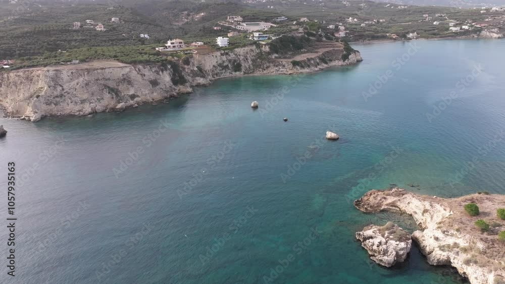 Aerial drone shot.View of famous beach in the summer, Crete, Greece. Famous beach with river and palm trees in Libyan sea. Tropical island, Panoramic view, Most beautiful beaches of Crete island Aerial drone shot.View of famous beach in the summer, Crete, Greece. Famous beach with river and palm trees in Libyan sea. Tropical island, Panoramic view, Most beautiful beaches of Crete island