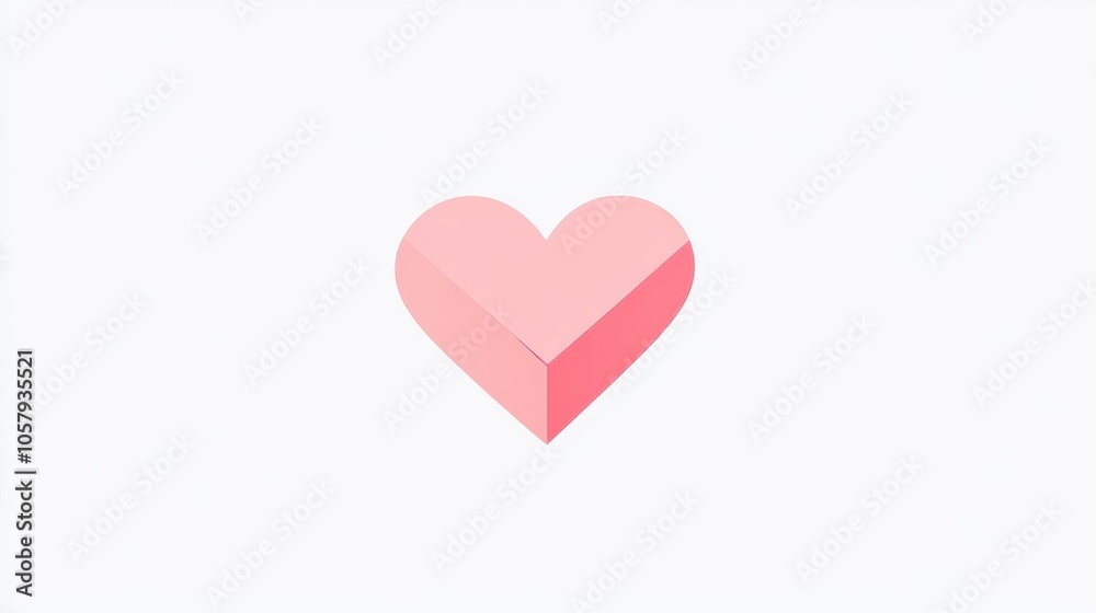 Minimalist Pink Heart Icon for Valentine's Day or Love Concept Minimalist Pink Heart Icon for Valentine's Day or Love Concept