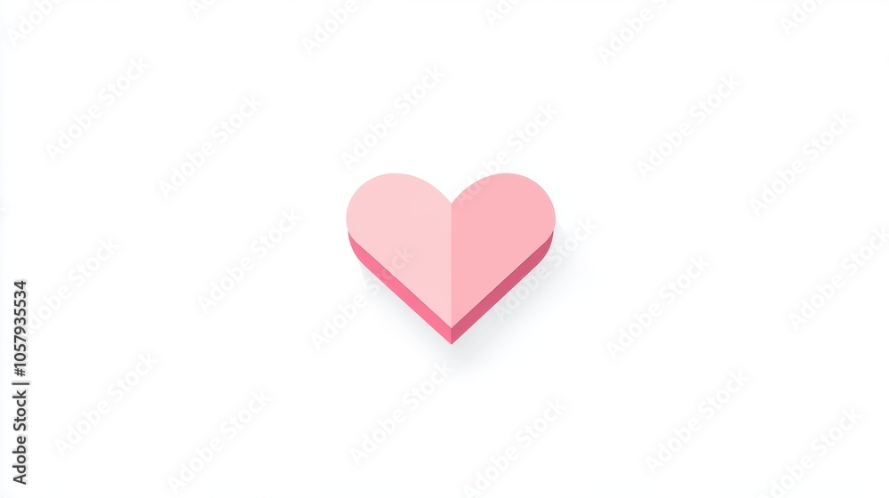 Minimalist Pink Heart Icon - Symbol of Love and Affection Minimalist Pink Heart Icon - Symbol of Love and Affection