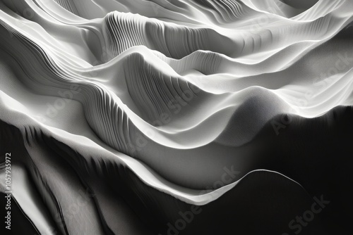 Details of textured rock layers in black and white showcasing natural erosion...