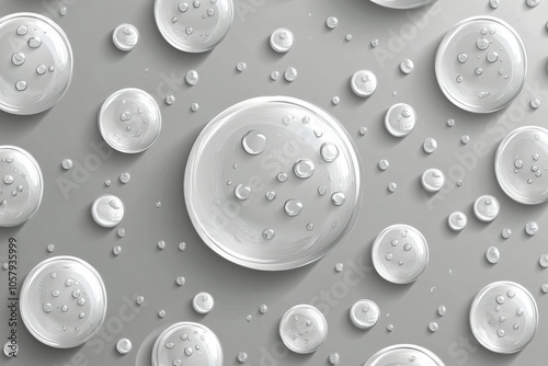 Close up view of water droplets on a smooth surface captured in natural lighting