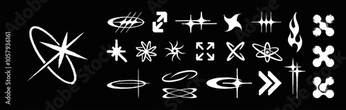 Brutal Gothic elements from y2k in speedcore style. Dark, emo, gothic graphic box for street wear, posters, t-shirt. Dark aesthetics of stylish elements in style Y2K. Speedcore shapes, vector graphic