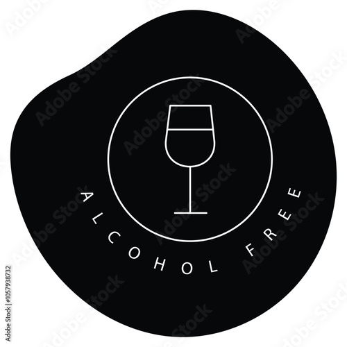 No Alcohol Wine Glass Prohibited Vector ICon Design