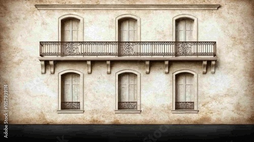 Stunning luxurious background featuring iconic parisian architecture with elegant balconies and classic windows for your creative projects