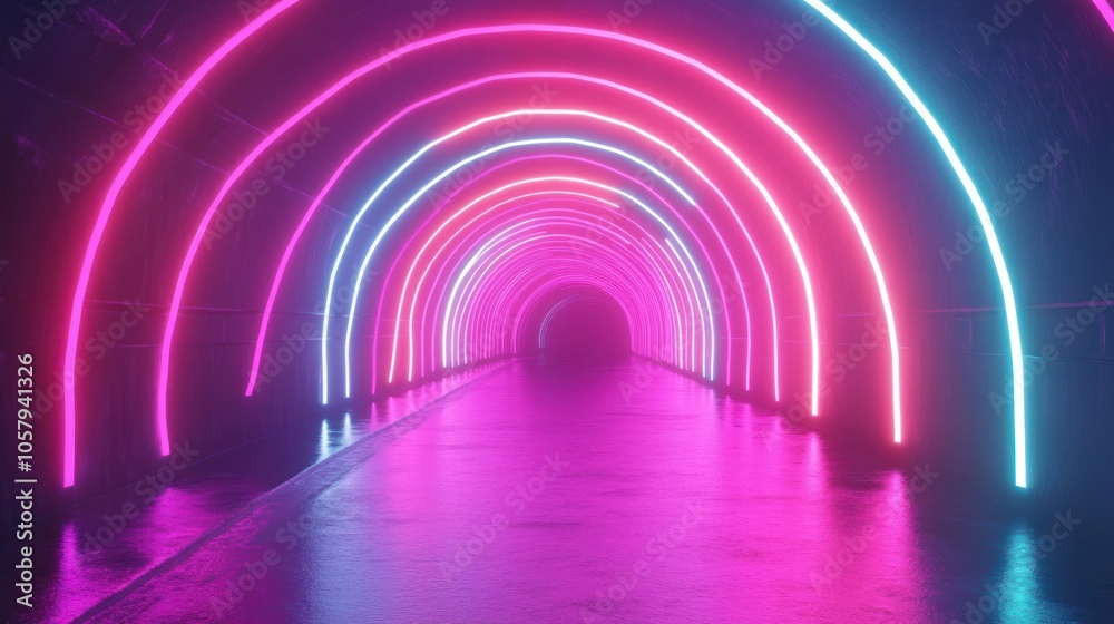 Neon Lights Tunnel