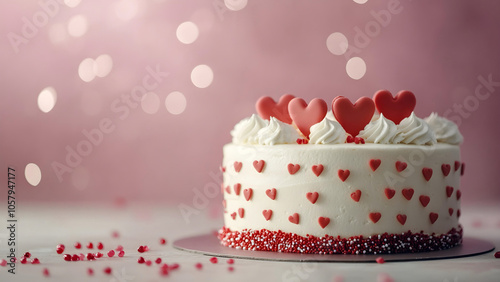 valentine day celebration cake isolation on lovely background.