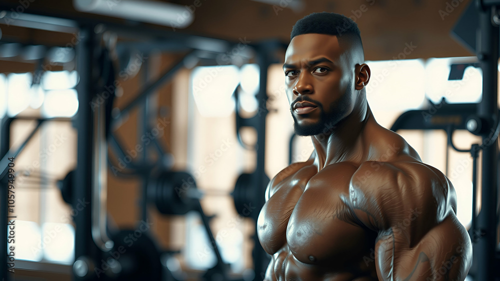 bodybuilder posing. Beautiful sporty guy male power. Fitness muscled man bodybuilder posing. Beautiful sporty guy male power. Fitness muscled man