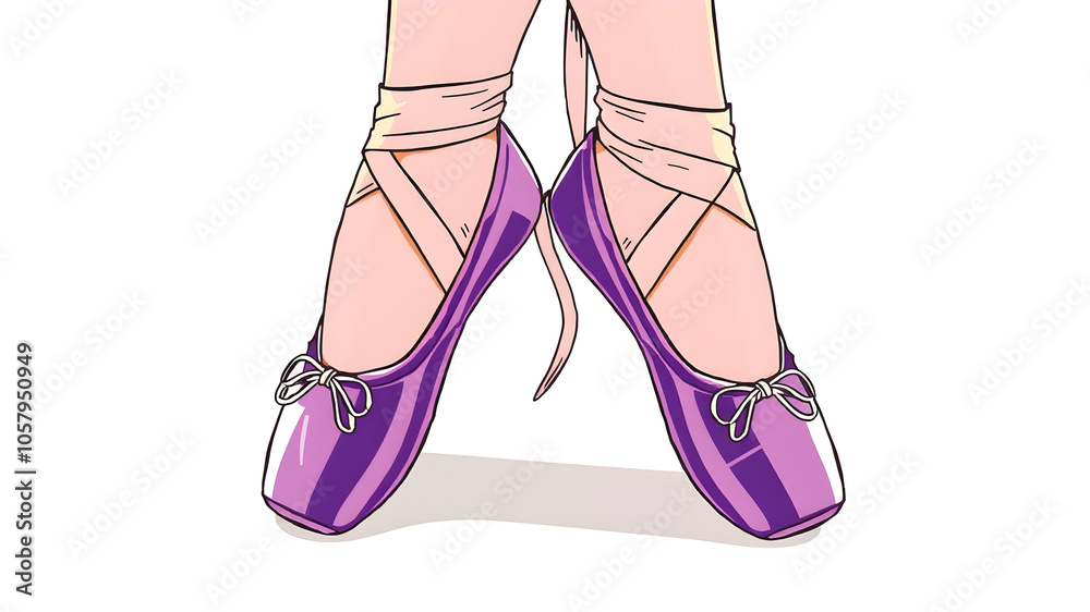 Pair of ballet shoes illustration. Generative AI Pair of ballet shoes illustration. Generative AI