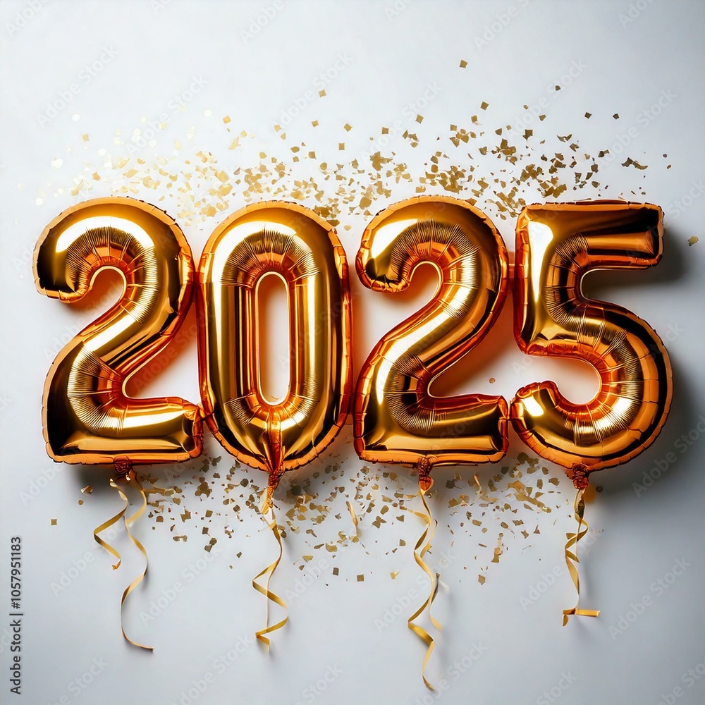 2025 made out of balloons isolated on white background 2025 made out of balloons isolated on white background