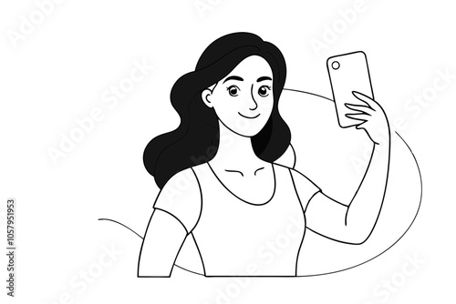 Young Woman Taking a Selfie with Her Smartphone