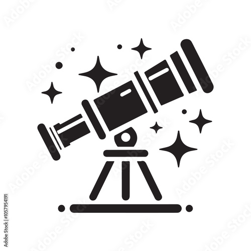 Telescope Silhouette Vector Illustrations - Perfect for Astronomy Designs