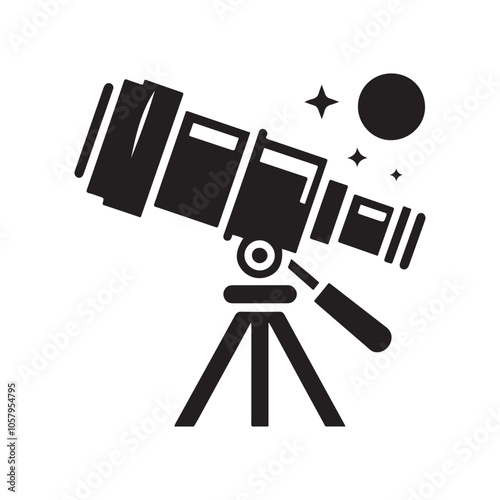 Telescope Silhouette Vector Illustrations - Perfect for Astronomy Designs