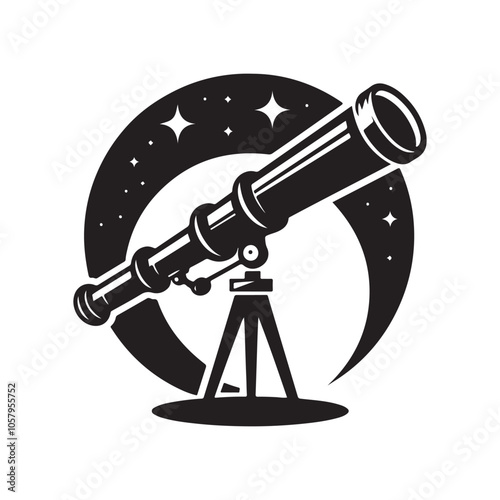 Telescope Silhouette Vector Illustrations - Perfect for Astronomy Designs