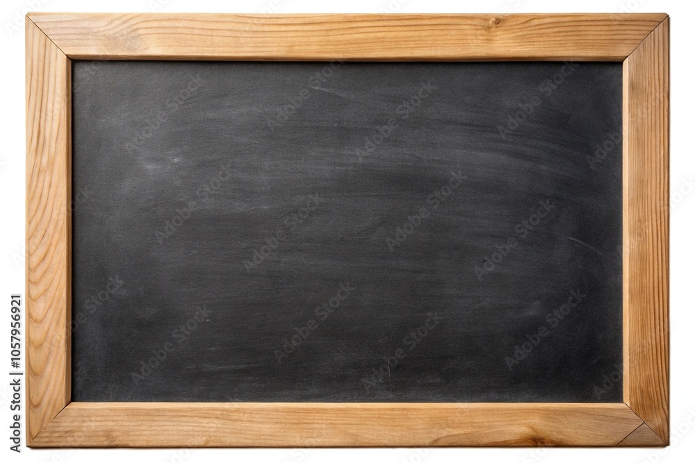 Medium shot abstract blackboard or chalkboard with frame on wooden background Medium shot abstract blackboard or chalkboard with frame on wooden background