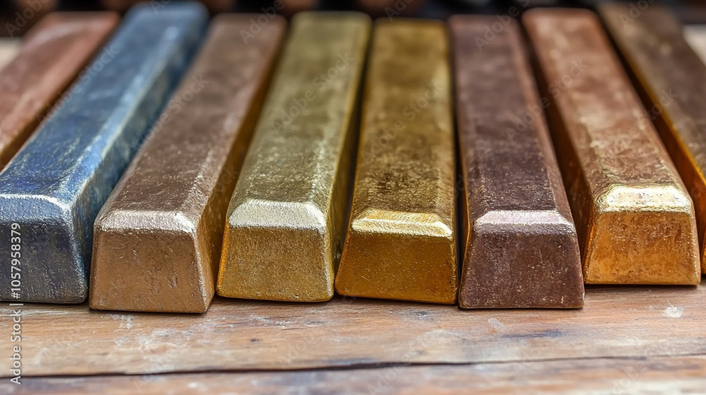 silver, bronze, and gold bars signifies wealth, stability, and prosperity. These precious metals symbolize value, success, and financial growth in a balanced layout