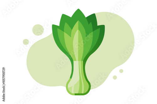 Fresh Leek Vector Illustration Flat Design on White Background for Culinary and Graphic Use