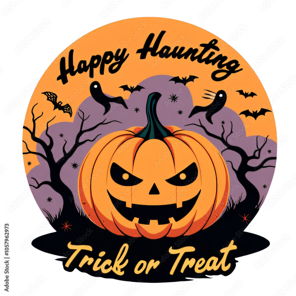 Happy Haunting Halloween Pumpkin Jack O Lantern Design Happy Haunting Halloween Pumpkin Jack O Lantern Design