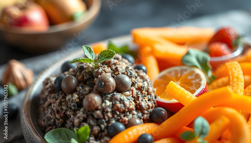 Healthy nutritious eating as source vitamin and minerals, best food for brain health concept isolated with white highlights, png photo
