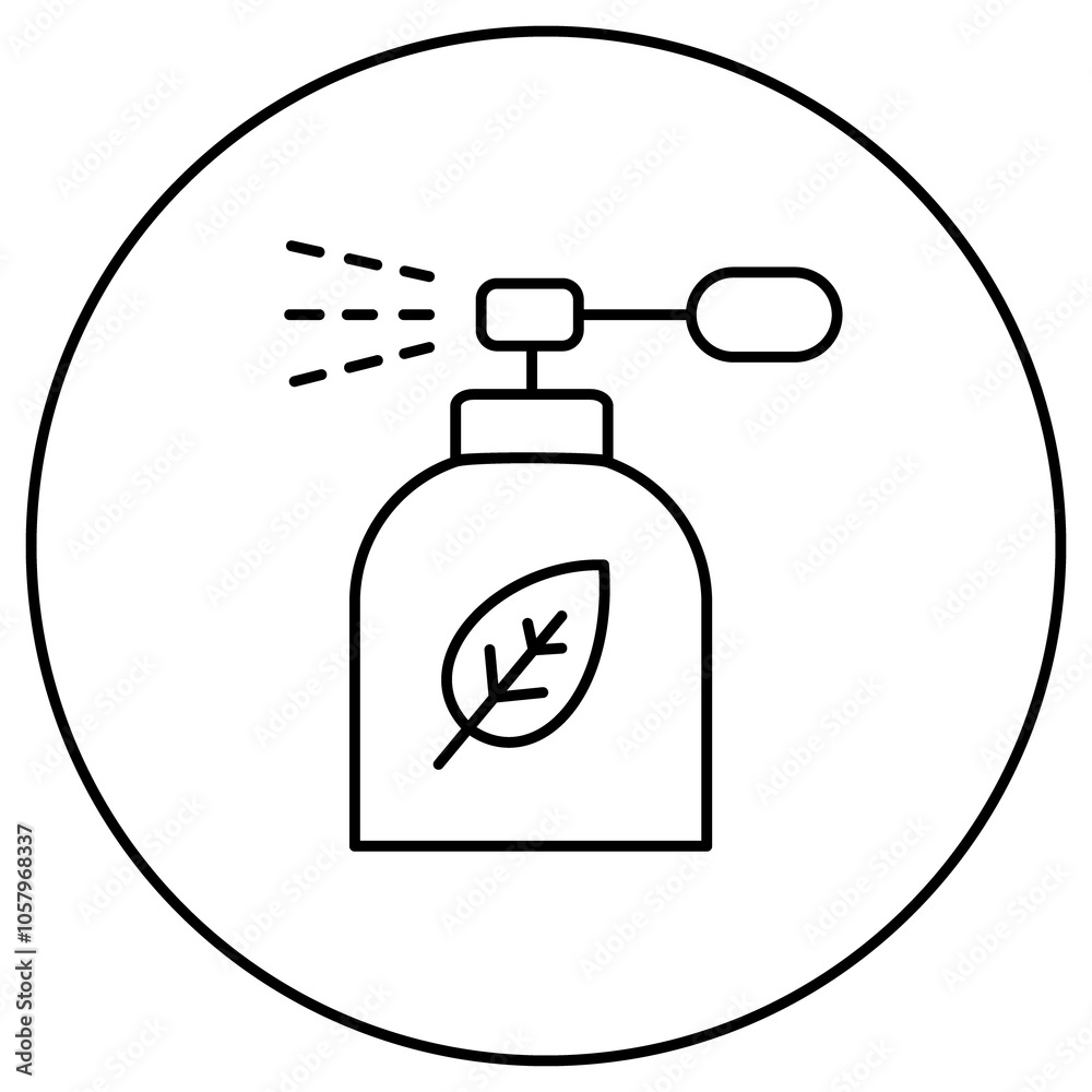 Obraz premium Green Scent Eco-Friendly Perfume Vector Icon Design
