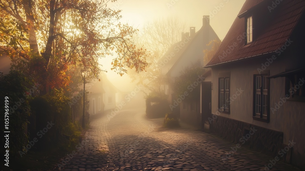 Foggy Morning in a Quiet Village with Soft Autumn Light
Foggy Morning in a Quiet Village with Soft Autumn Light