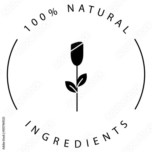 Pure Organic Natural Ingredients Vector Icon Design photo