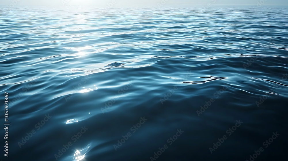 a?? Serene water surface reflecting sunlight, promoting relaxation.