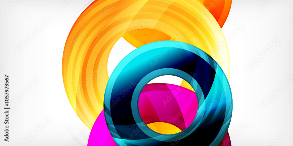 Bright colorful circles with light effects. Abstract background Bright colorful circles with light effects. Abstract background