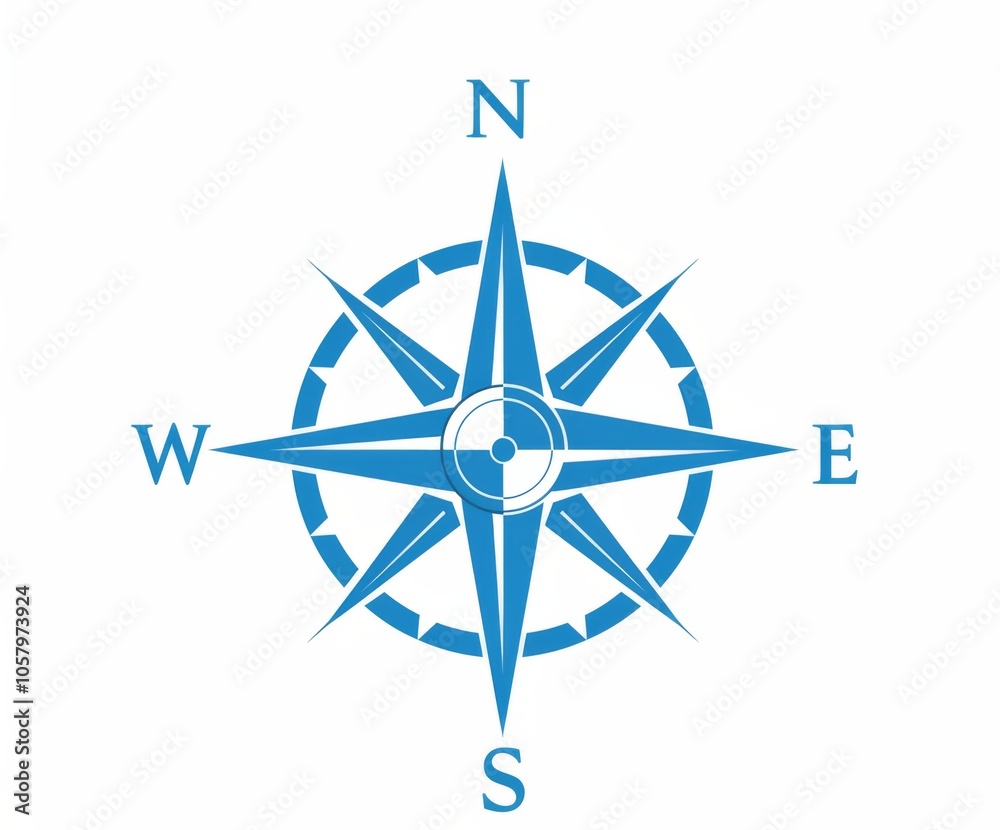 a compass rose featuring the North Star at the center with blue tones forming the directions a compass rose featuring the North Star at the center with blue tones forming the directions