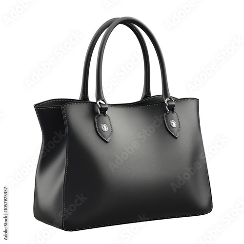 Sleek black tote bag with elegant design photo