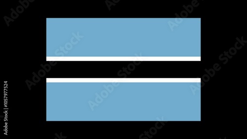 Botswana country flag shapes and elements construction animation