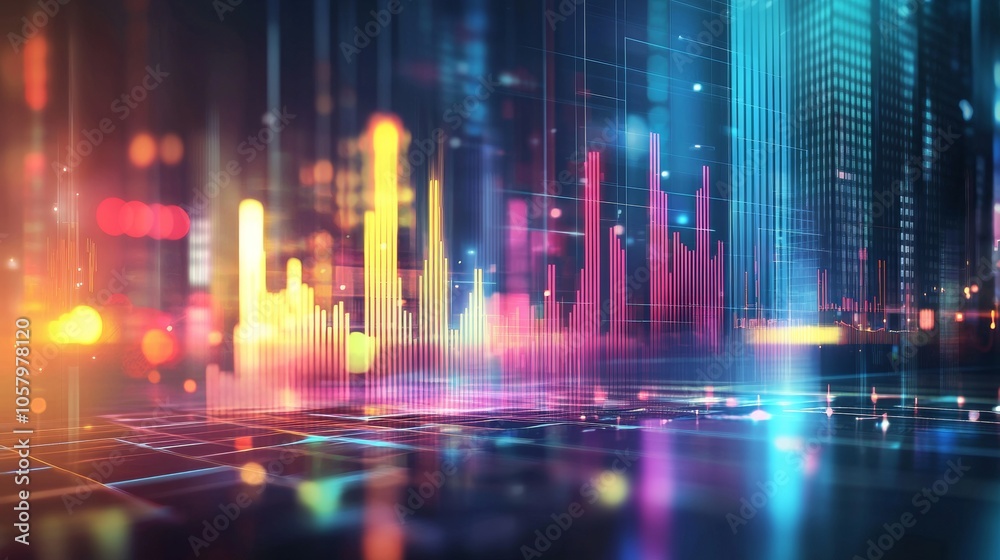 Abstract financial data visualization with colorful graphs Abstract financial data visualization with colorful graphs