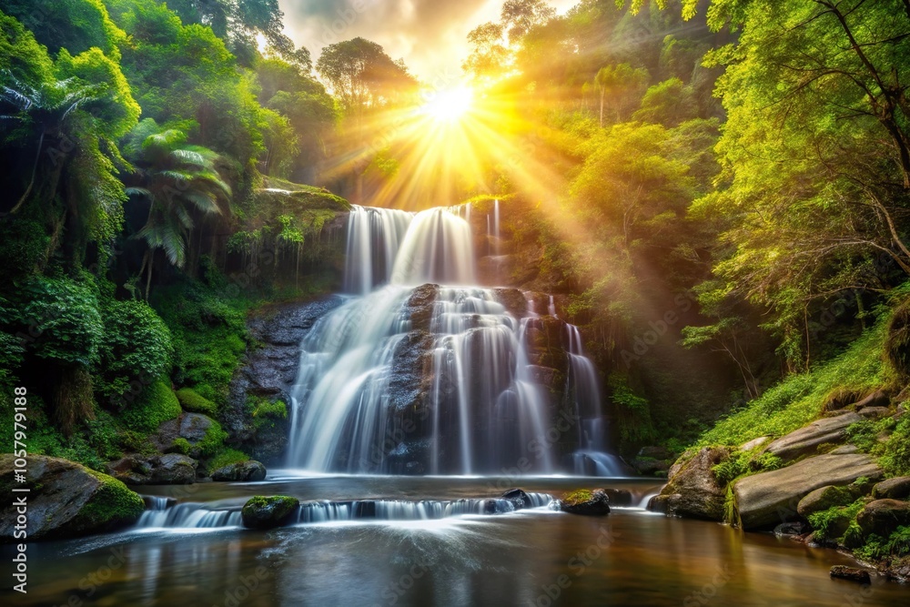 Macro Waterfall under the sunlight in Atlantic Forest Macro Waterfall under the sunlight in Atlantic Forest
