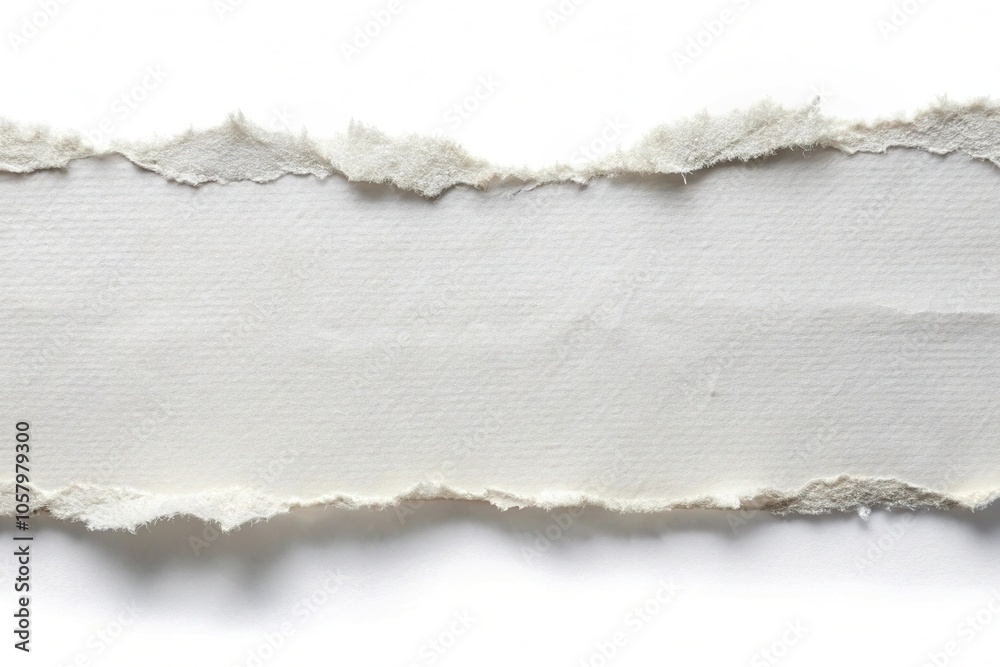 Macro white ripped torn paper edges isolated on white background Macro white ripped torn paper edges isolated on white background