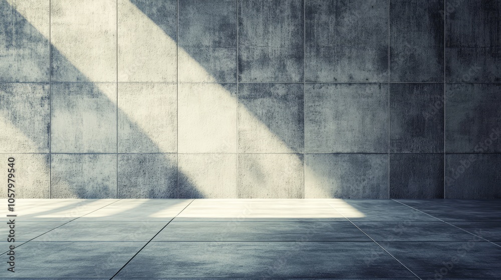 Minimalist concrete interior with shadows Minimalist concrete interior with shadows