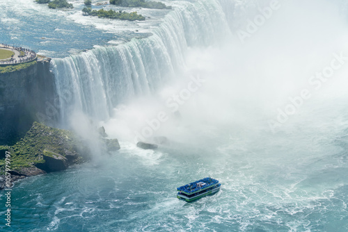 Aerial view of Niagara waterfall in the Summer
