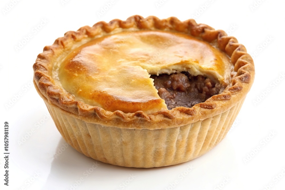 Meat pie isolated on white background Meat pie isolated on white background