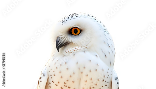 The white owl isolated with white highlights, png photo