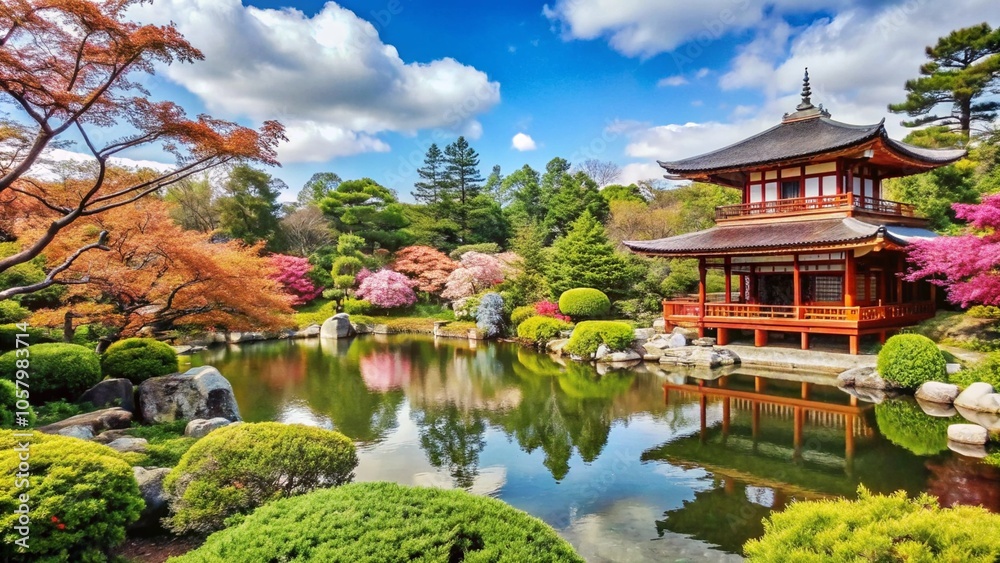 Fototapeta premium japanese garden in spring
