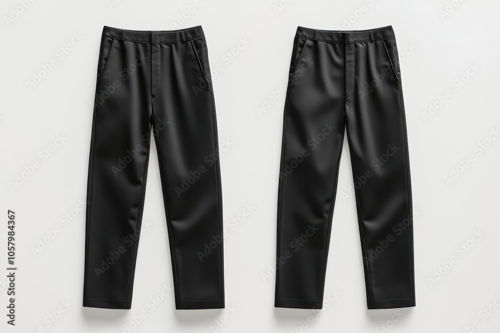 Classic black dress pants isolated on white background Classic black dress pants isolated on white background