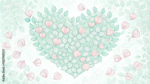 greeting card background with hearts