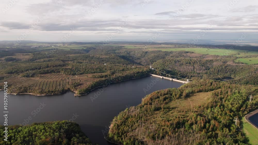 Aerial landscape panorama in the Harz mountains, Rappbode dam Bode river in Harz Mountains National Park, near Thale, Germany. Saxony-Anhalt , Germany Aerial landscape panorama in the Harz mountains, Rappbode dam Bode river in Harz Mountains National Park, near Thale, Germany. Saxony-Anhalt , Germany